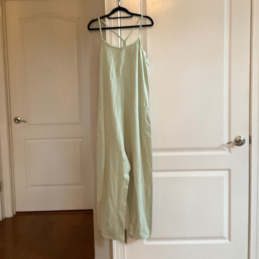Aerie OG Cotton Racerback Jumpsuit Light Green Small New With Tags - Picture 4 of 7